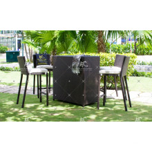 High End Hot Sales Design Poly Synthetik Harz Rattan Bar Set für Outdoor Garten Patio Wicker Möbel